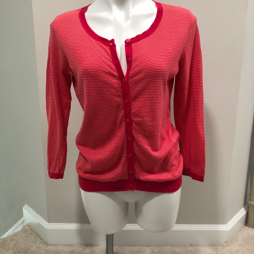 [The Limited] Striped 3/4 Cardigan